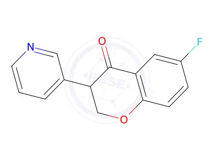 Chemical structure of 6-Fluoro-3-(pyridin-3-yl)chroman-4-one