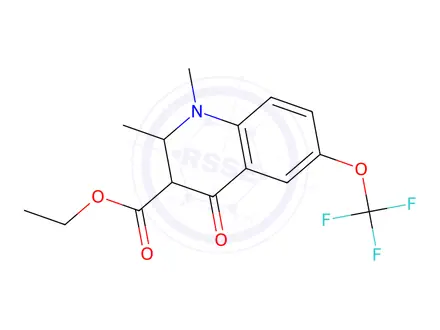 Chemical structure of Ethyl 1,2-dimethyl-4-oxo-6-(trifluoromethoxy)-1,2,3,4-tetrahydroquinoline-3-carboxylate