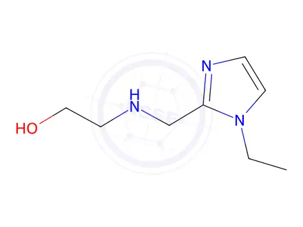 Chemical structure of 2-{[(1-Ethyl-1H-imidazol-2-yl)methyl]amino}ethanol dihydrochloride