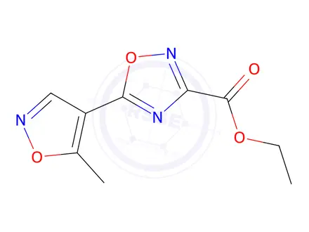 Chemical structure of Ethyl 5-(5-methylisoxazol-4-yl)-1,2,4-oxadiazole-3-carboxylate