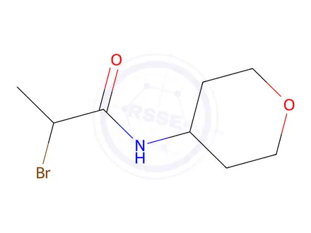 Chemical structure of 2-Bromo-N-(tetrahydro-2H-pyran-4-yl)propanamide