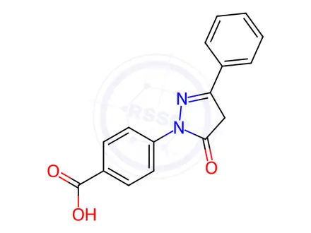 Chemical structure of 4-(5-Oxo-3-phenyl-4,5-dihydro-1H-pyrazol-1-yl)benzoic acid