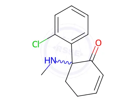 Chemical structure of 6-(2-Chlorophenyl)-6-(methylamino)-2-cyclohexen-1-one