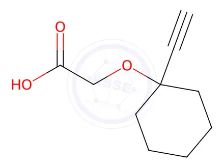 Chemical structure of 2-[(1-ethynylcyclohexyl)oxy]acetic acid