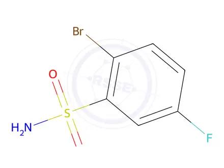 Chemical structure of 2-Bromo-5-fluorobenzene-1-sulfonamide