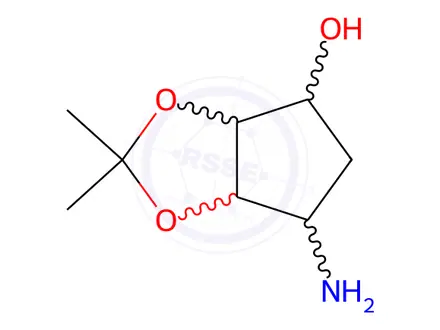 Chemical structure of 6-amino-2,2-dimethyltetrahydro-4H-cyclopenta[d][1,3]dioxol-4-ol