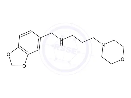 Chemical structure of Benzo[1,3]dioxol-5-ylmethyl-(3-morpholin-4-yl-propyl)-amine dihydrochloride