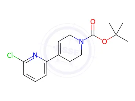 Chemical structure of tert-butyl 6-chloro-3',6'-dihydro-[2,4'-bipyridine]-1'