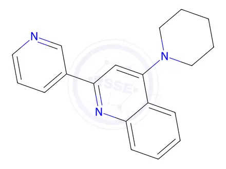 Chemical structure of 4-(Piperidin-1-yl)-2-(pyridin-3-yl)quinoline