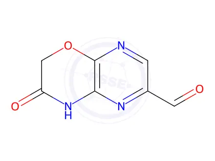 Chemical structure of 3-oxo-3,4-dihydro-2H-pyrazino[2,3-b][1,4]oxazine-6-carbaldehyde