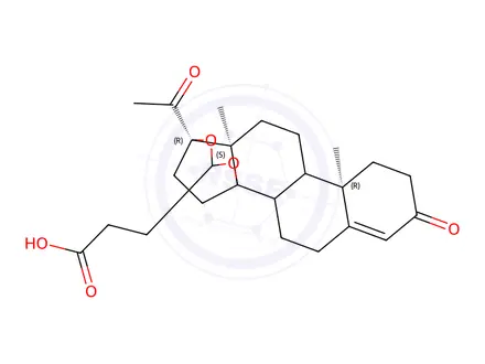 Chemical structure of 4,4-[(3,20-dioxopregn-4-ene-14,17-diyl)dioxy]butyric acid