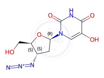 Chemical structure of Uridine,3'-azido-2',3'-dideoxy-5-hydroxy-
