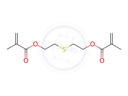 Chemical structure of thiodi-2,1-ethanediyl bismethacrylate