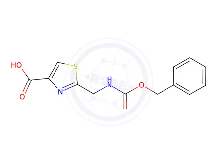 Chemical structure of 2-((((Benzyloxy)carbonyl)amino)methyl)thiazole-4-carboxylic acid