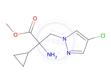 Chemical structure of Methyl 2-amino-3-(4-chloro-1h-pyrazol-1-yl)-2-cyclopropylpropanoate