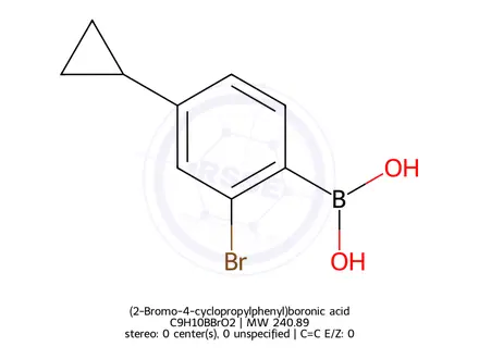 Chemical structure of (2-Bromo-4-cyclopropylphenyl)boronic acid