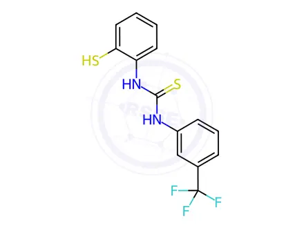 Chemical structure of N-(2-Thiophenyl)-N'-[3-(trifluoromethyl)phenyl]thiourea