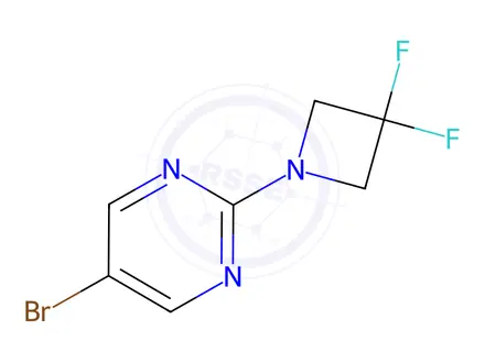 Chemical structure of 5-Bromo-2-(3,3-difluoroazetidin-1-yl)pyrimidine