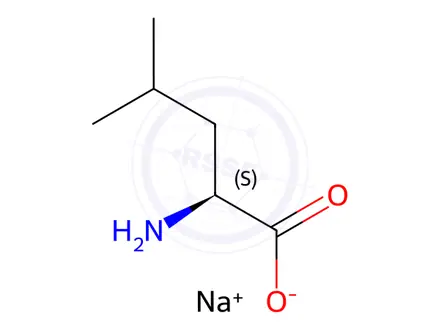Chemical structure of (S)-2-Amino-4-methylpentanoic acid sodium salt