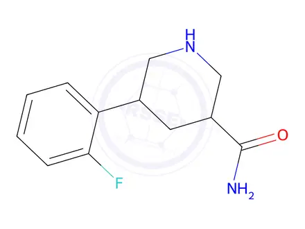 Chemical structure of 5-(2-Fluorophenyl)piperidine-3-carboxamide