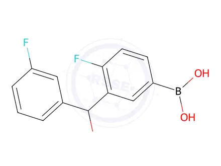 Chemical structure of 4-Fluoro-3-[(3-fluorophenyl)(hydroxy)methyl]phenylboronic acid