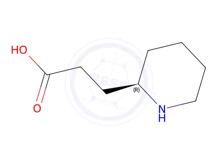 Chemical structure of (R)-3-(piperidin-2-yl)propanoic acid