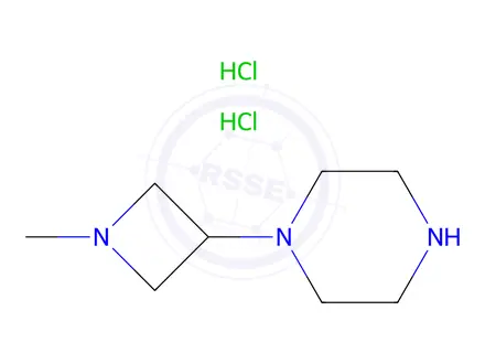Chemical structure of 1-(1-methylazetidin-3-yl)piperazine dihydrochloride