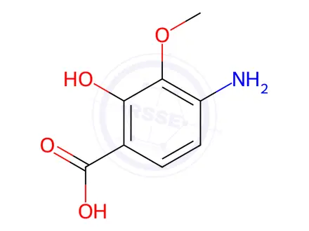 Chemical structure of 4-Amino-2-hydroxy-3-methoxybenzoic acid