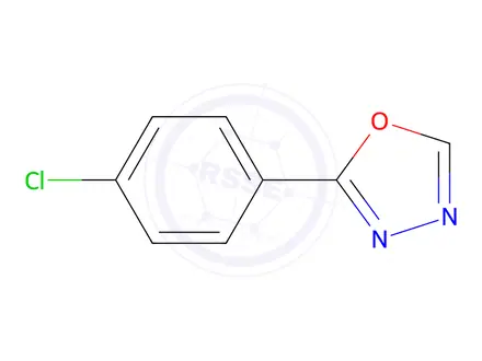 Chemical structure of 2-(4-chlorophenyl)-1,3,4-oxadiazole
