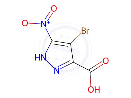 Chemical structure of 4-Bromo-5-nitro-1H-pyrazole-3-carboxylic Acid