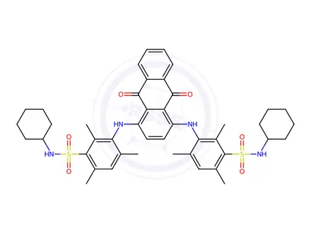 Chemical structure of 3,3'-[(9,10-dihydro-9,10-dioxo-1,4-anthrylene)diimino]bis[N-cyclohexyl-2,4,6-trimethylbenzenesulphonamide]
