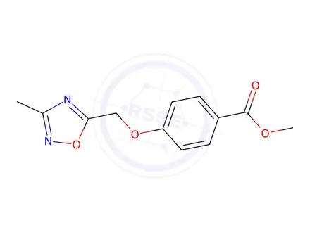 Chemical structure of methyl 4-((3-methyl-1,2,4-oxadiazol-5-yl)methoxy)benzoate