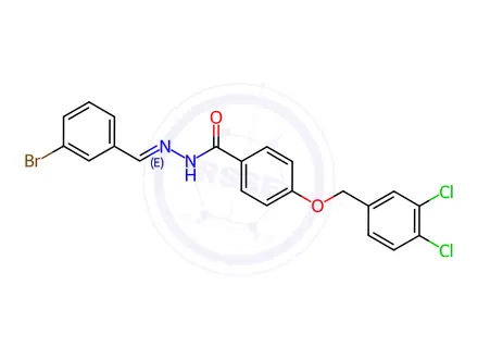 Chemical structure of N'-[(1E)-(3-Bromophenyl)methylidene]-4-[(3,4-dichlorophenyl)methoxy]benzohydrazide