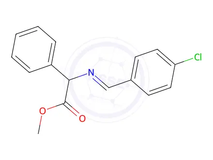 Chemical structure of Methyl 2-{[(4-chlorophenyl)methylene]amino}-2-phenylacetate
