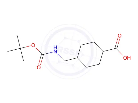 Chemical structure of 4-[(Boc-amino)methyl]cyclohexanecarboxylic Acid