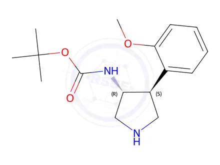 Chemical structure of TERT-BUTYL (3S,4R)-4-(2-METHOXYPHENYL)PYRROLIDIN-3-YLCARBAMATE