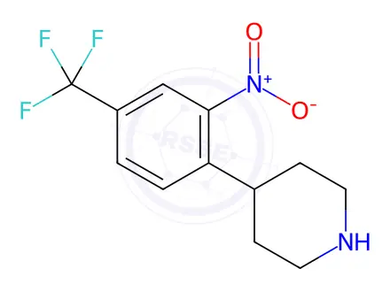 Chemical structure of 4-[2-nitro-4-(trifluoromethyl)phenyl]piperidine