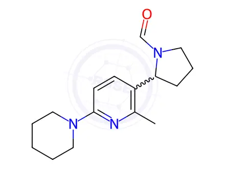 Chemical structure of 2-(2-Methyl-6-(piperidin-1-yl)pyridin-3-yl)pyrrolidine-1-carbaldehyde