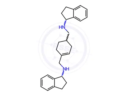 Chemical structure of N-[[4-[(2,3-dihydro-1H-inden-1-ylamino)methyl]-1-cyclohex-3-enyl]methyl]-2,3-dihydro-1H-inden-1-amine dihydrochloride
