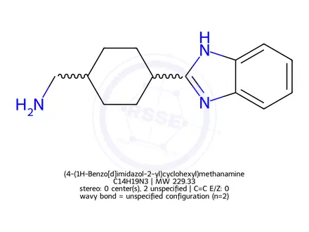Chemical structure of [4-(1H-Benzimidazol-2-yl)cyclohexyl]methylamine dihydrochloride