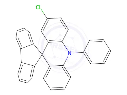 Chemical structure of 2-Chloro-10-phenyl-10H-spiro[acridine-9,9'-fluorene]