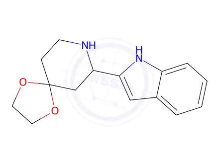 Chemical structure of 7-(1H-Indol-2-yl)-1,4-dioxa-8-azaspiro[4.5]decane