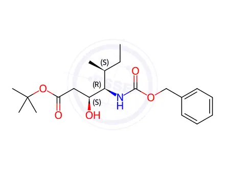 Chemical structure of (3S,4R,5S)-Tert-Butyl 4-(((benzyloxy)carbonyl)amino)-3-hydroxy-5-methylheptanoate
