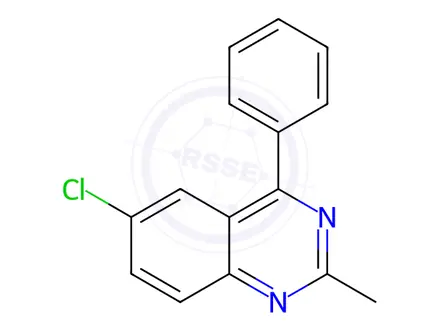 Chemical structure of Quinazoline, 6-chloro-2-methyl-4-phenyl-