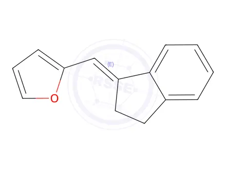 Chemical structure of (E)-2-((2,3-Dihydro-1H-inden-1-ylidene)methyl)furan
