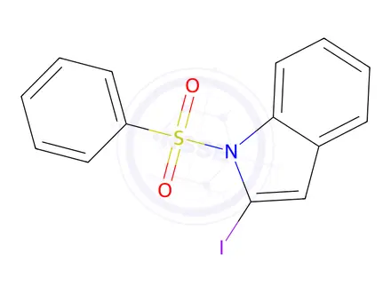 Chemical structure of 2-Iodo-1-(phenylsulfonyl)-1H-indole