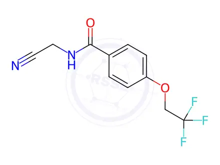 Chemical structure of N-(cyanomethyl)-4-(2,2,2-trifluoroethoxy)benzamide