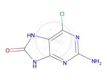 Chemical structure of 2-Amino-6-chloro-7H-purin-8(9H)-one