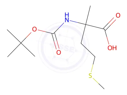 Chemical structure of 2-((tert-Butoxycarbonyl)amino)-2-methyl-4-(methylthio)butanoic acid