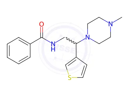 Chemical structure of N-(2-(4-Methylpiperazin-1-yl)-2-(thiophen-3-yl)ethyl)benzamide